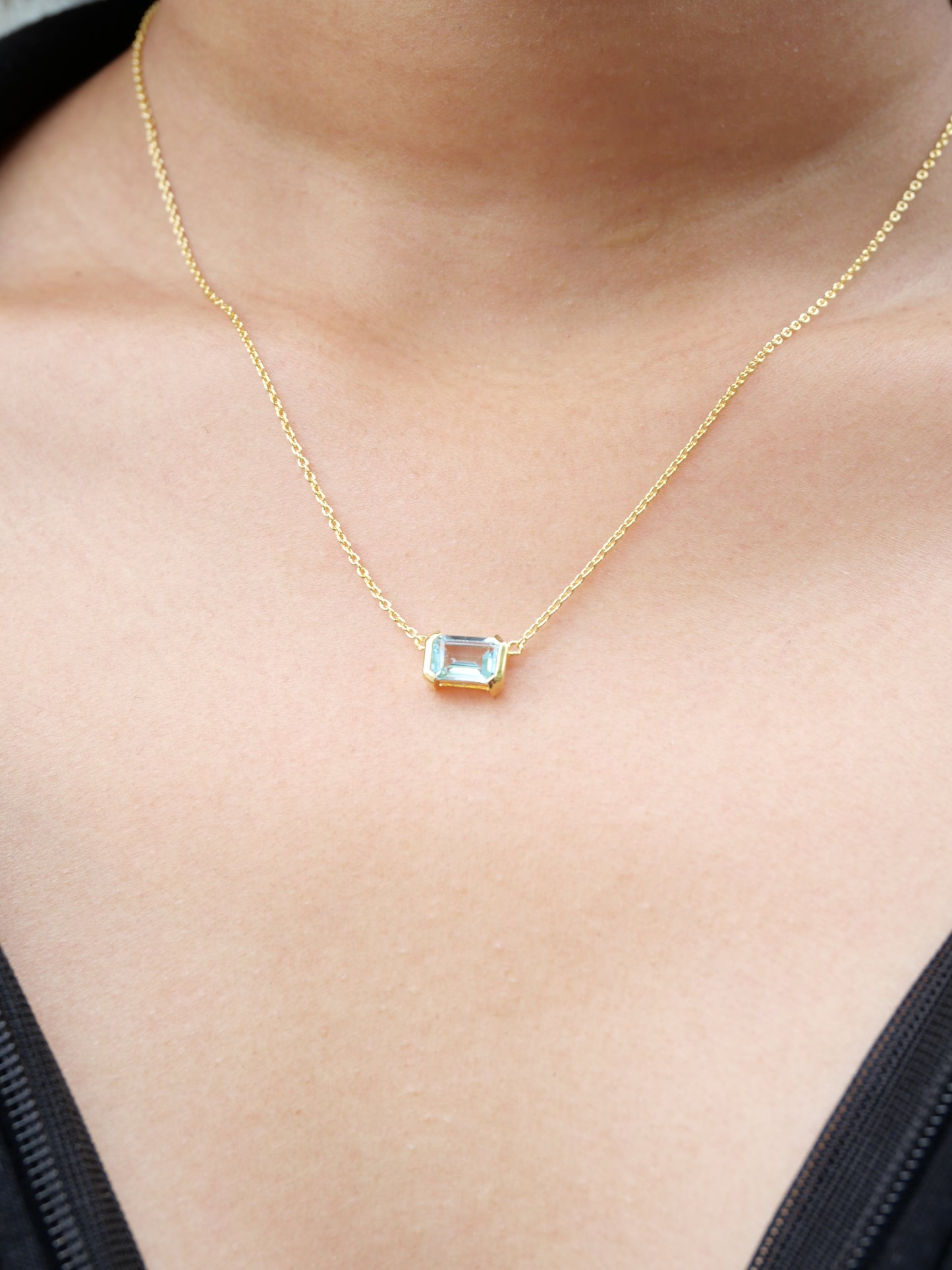 Celeste Necklace Sky Blue Topaz Stone